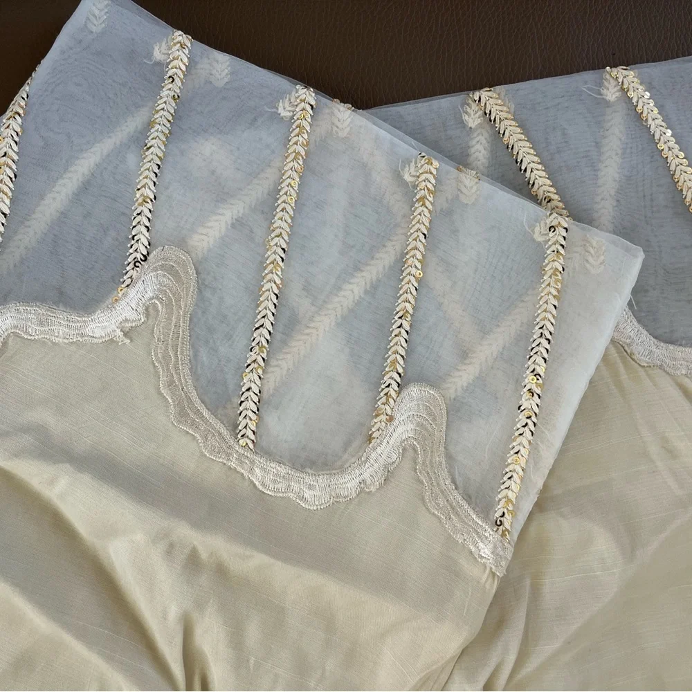 New Original Sana Safinaz Pakistani 4 piece creamish white anarkali dress - Picture 7 of 10
